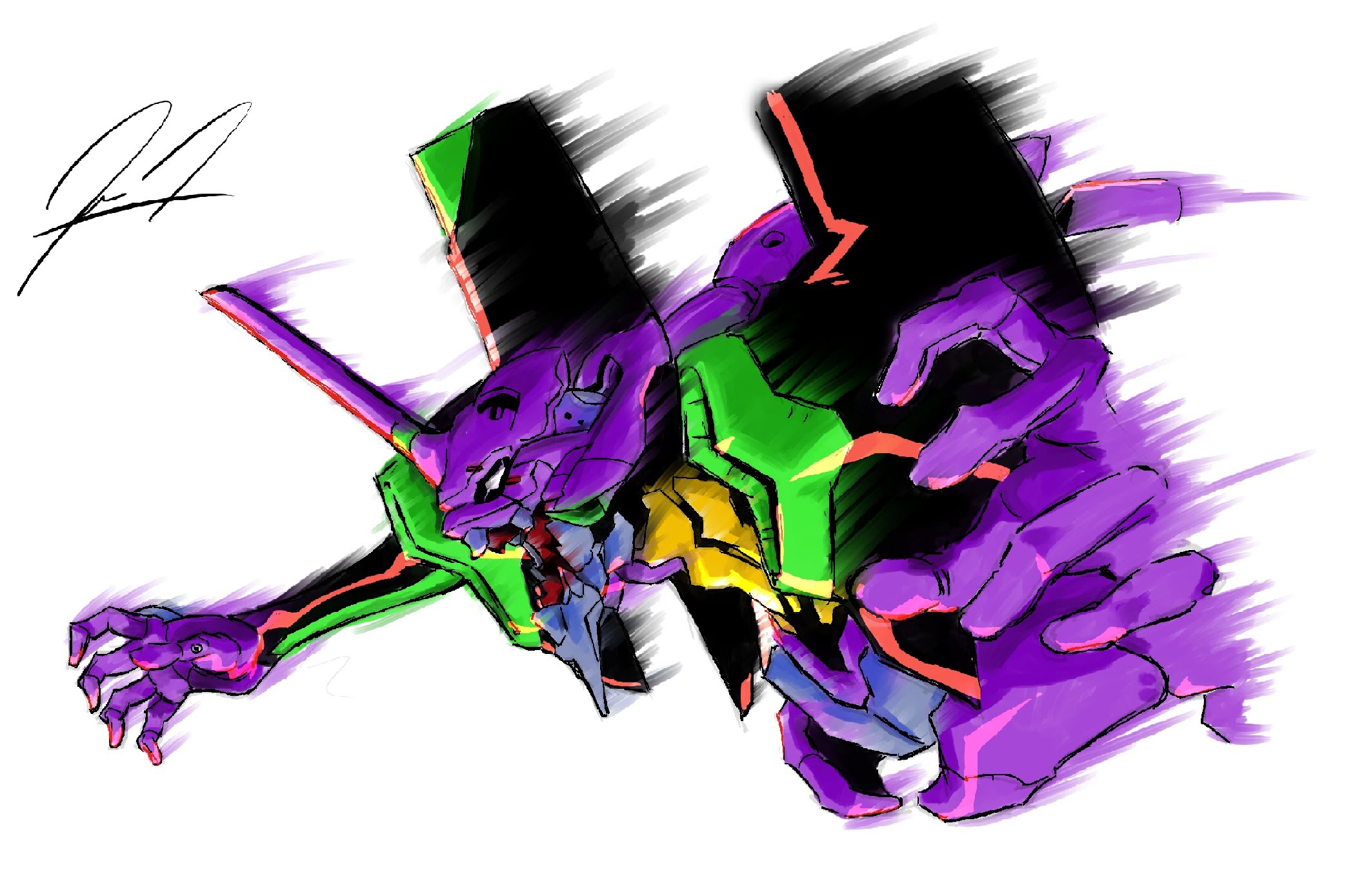 2100x1388 Neon Genesis Evangelion Speed Painting - Evangelion Painting