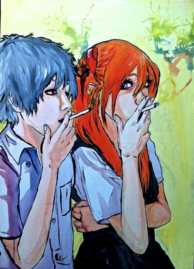 770x1068 Saatchi Art Neon Genesis Evangelion Painting By Silvia - Evangelion Painting