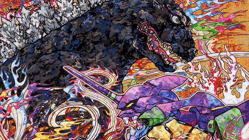 798x450 Takashi Murakami Leads The Pack Of Godzilla Vs. Evangelion Promo - Evangelion Painting
