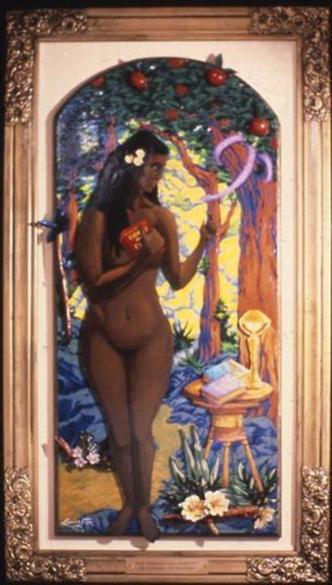 364x640 Rik Verlin Livingston At Zono Art Productions Artwork Eve Tempts - Eve And The Serpent Painting