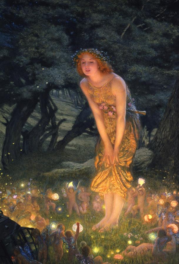 609x900 Midsummer Eve Painting By Edward Robert Hughes - Eve Painting