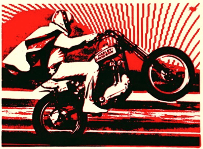 408x300 Steve Mandich Knievel Art - Evel Knievel Painting