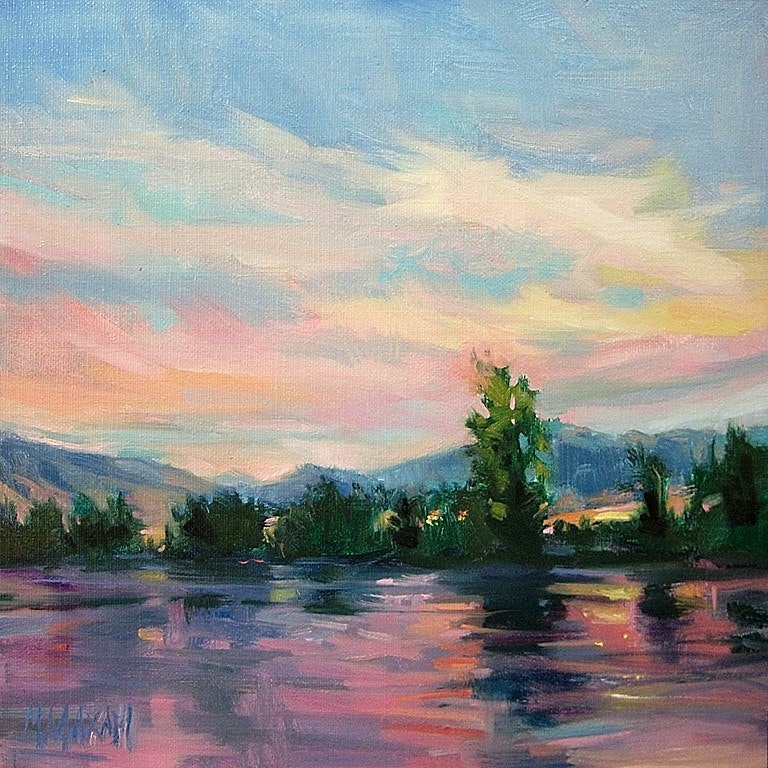 768x768 Evening Sky By Artist Mary Maxam, - Evening Sky Painting