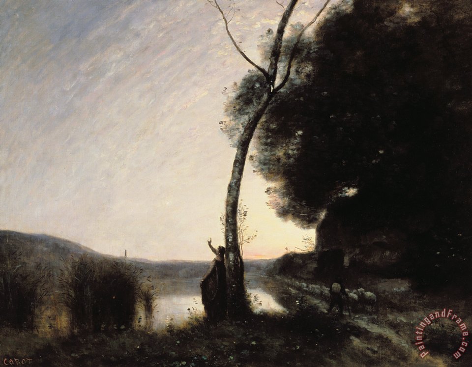 960x747 Jean Baptiste Camille Corot The Evening Star Painting - Evening Star Painting