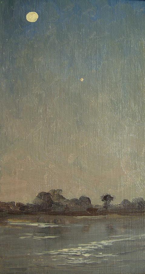 479x900 Moon And Evening Star Painting By Matthew Ridley - Evening Star Painting