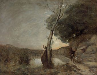 340x263 C (44) Corot 1863. Jean Baptiste Camille Corot - Evening Star Painting