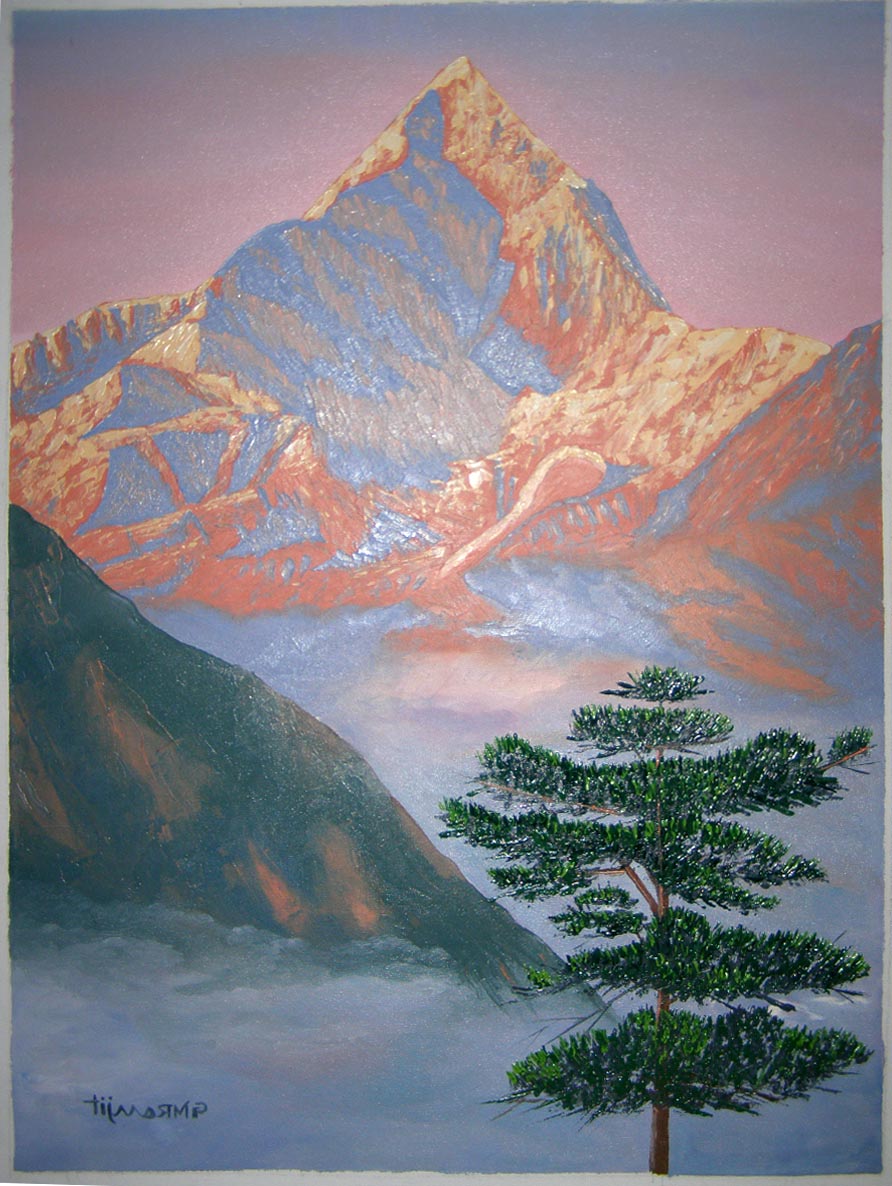 892x1186 Mount Everest Oil Painting Handmade Handicraft Gt Cotton - Everest Painting
