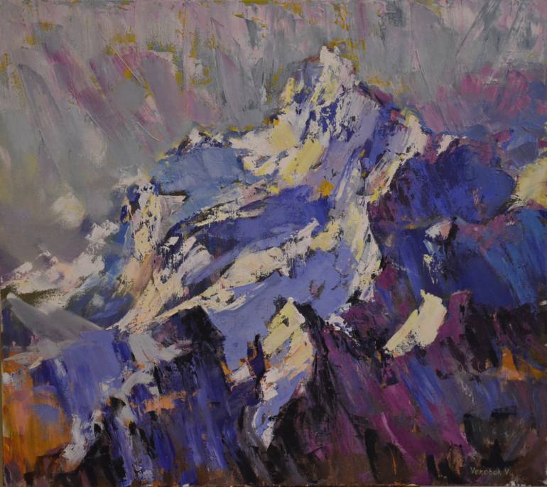 770x685 Saatchi Art Mount Everest Painting By Vira Vorobok - Everest Painting