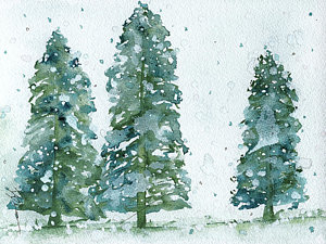 300x225 Evergreen Tree Paintings Fine Art America - Evergreen Painting