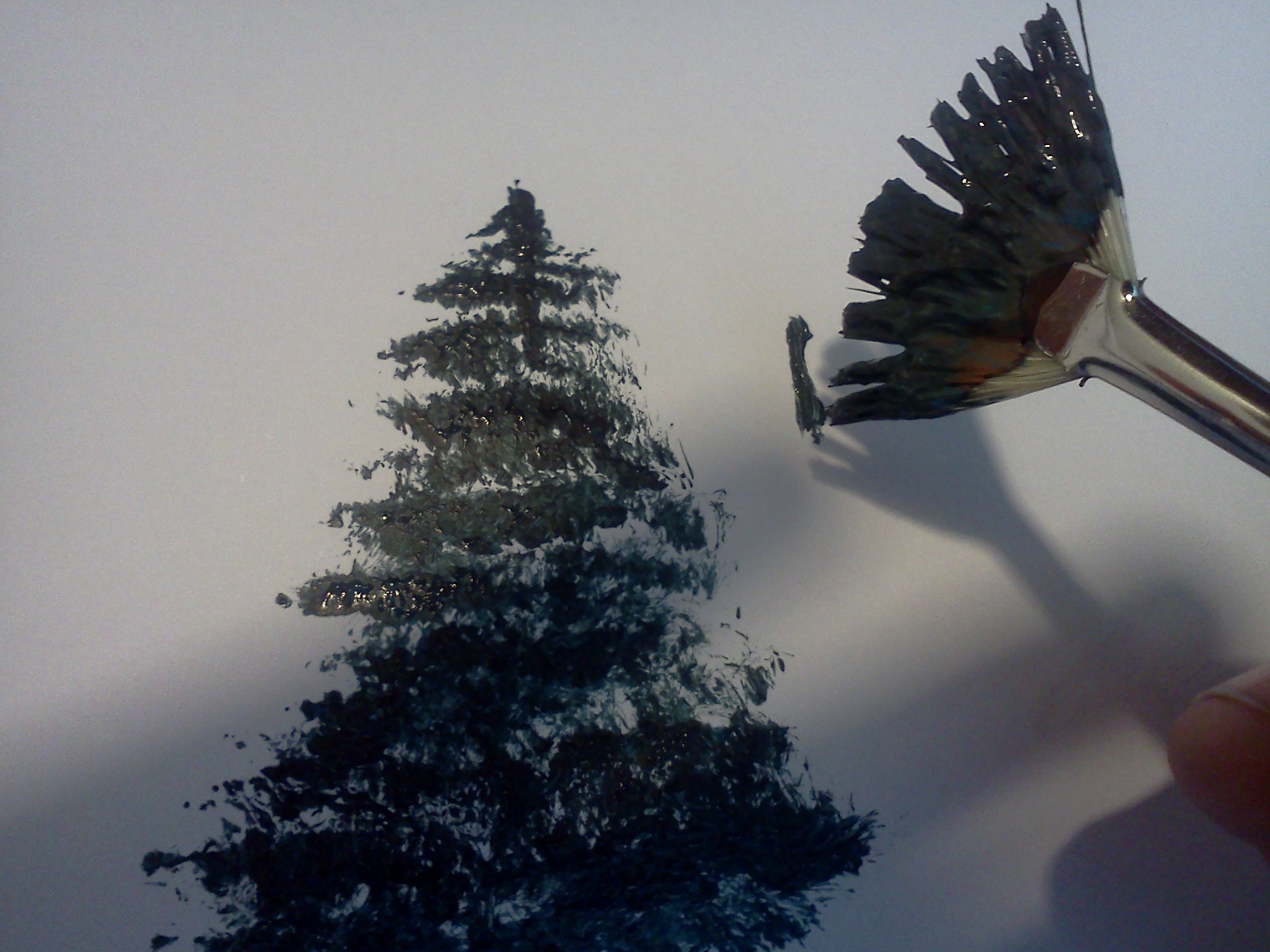 2048x1536 Evergreen Trees Awesome Art - Evergreen Painting