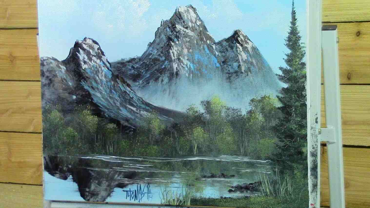 1517x853 On Canvas Snow Mountain Rhdhgatecom Evergreen X Artrhredditcom - Evergreen Painting