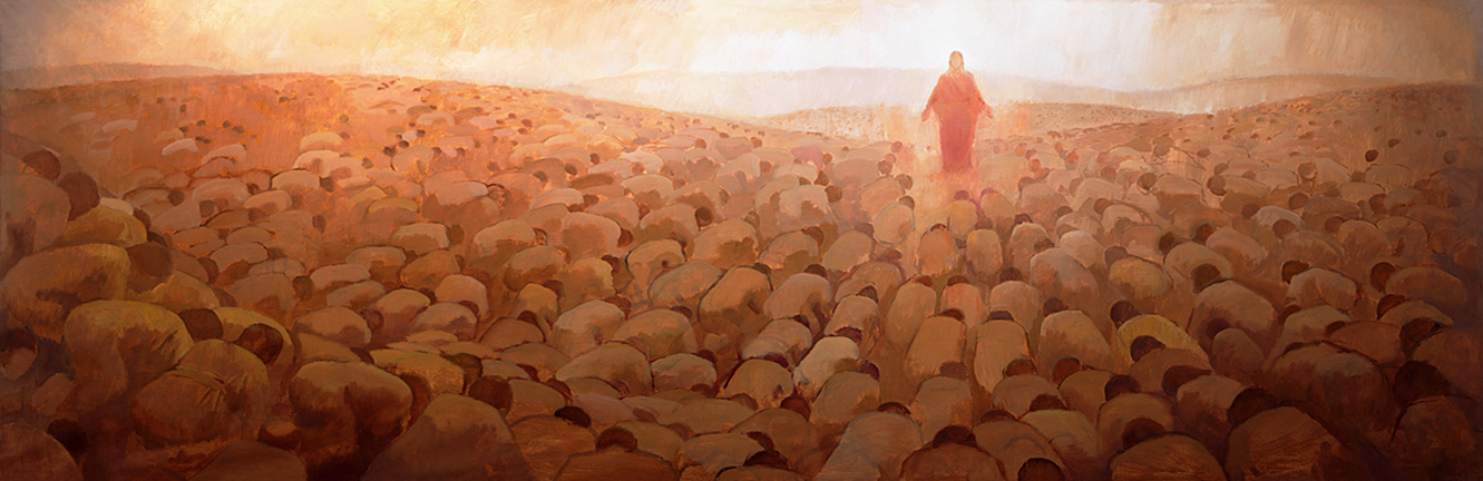 1331x432 Every Knee Shall Bow, By J. Kirk Richards Drawing Faith - Every Knee Shall Bow Painting