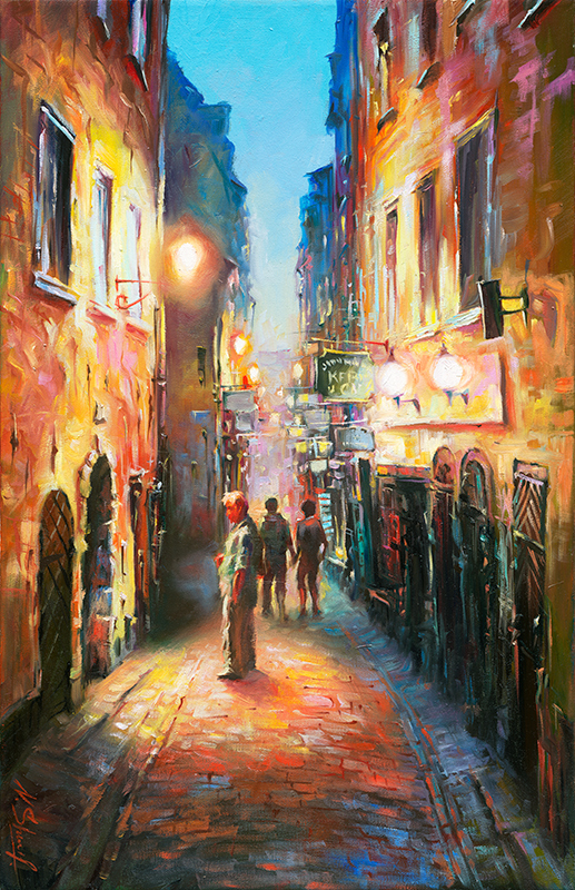 517x800 Everything Shut Gamla Stan, Stockholm Old Town Cityscape Oil - Everything Painting