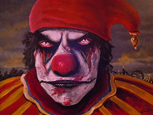 300x225 Evil Clown Paintings Fine Art America - Evil Clown Painting