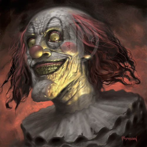 500x500 Evil Clown By Namesjames - Evil Clown Painting