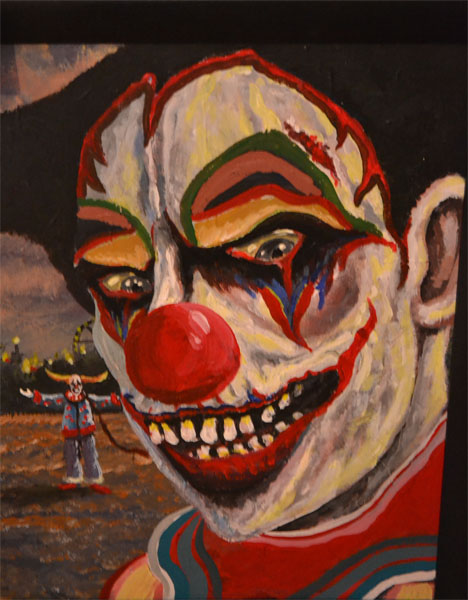 468x600 Halloween Party And Evil Clown Traveling Carnival Exhibit - Evil Clown Painting