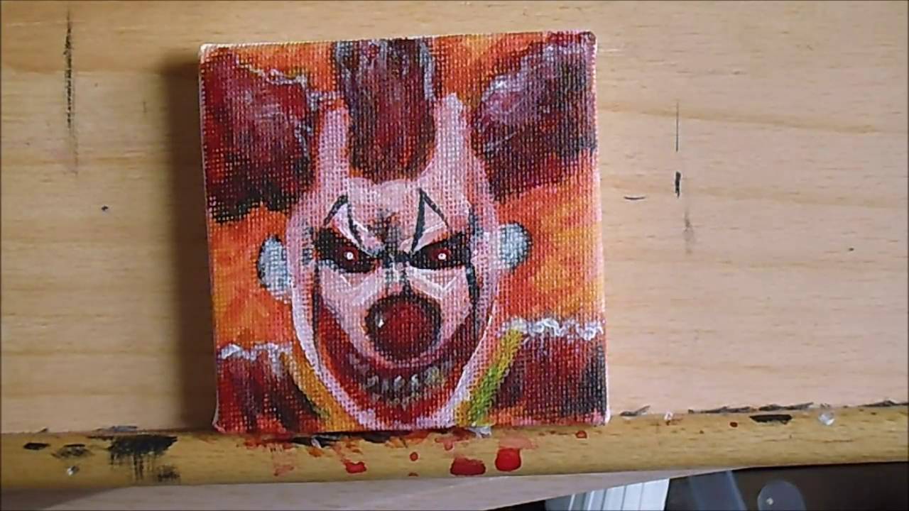 1280x720 Micro Painting 31 Evil Clown Timelapse - Evil Clown Painting