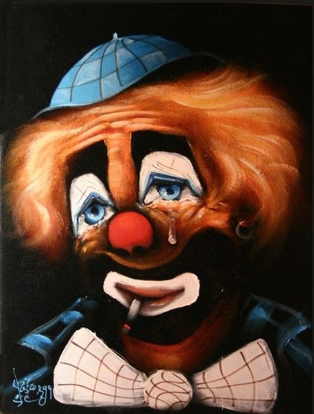 455x600 Pin By Sabina On Art Clown Clown Paintings - Evil Clown Painting