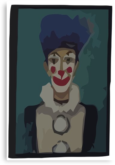 383x550 The Good Place Creepy Clown Painting Canvas Prints By Notional - Evil Clown Painting