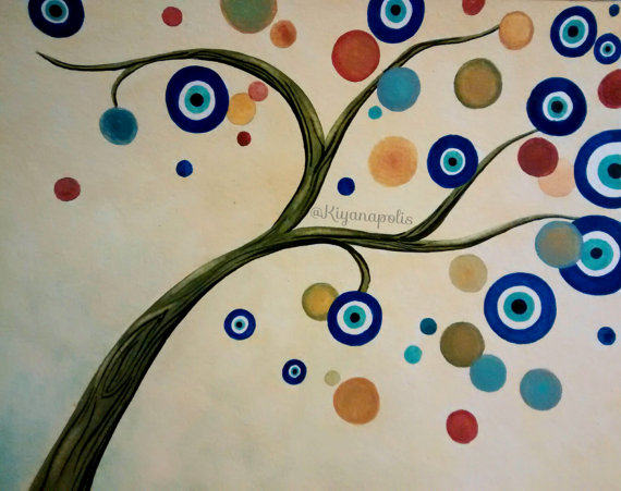 570x451 Abstract Evil Eye Painting By Kiyanapolis - Evil Eye Painting