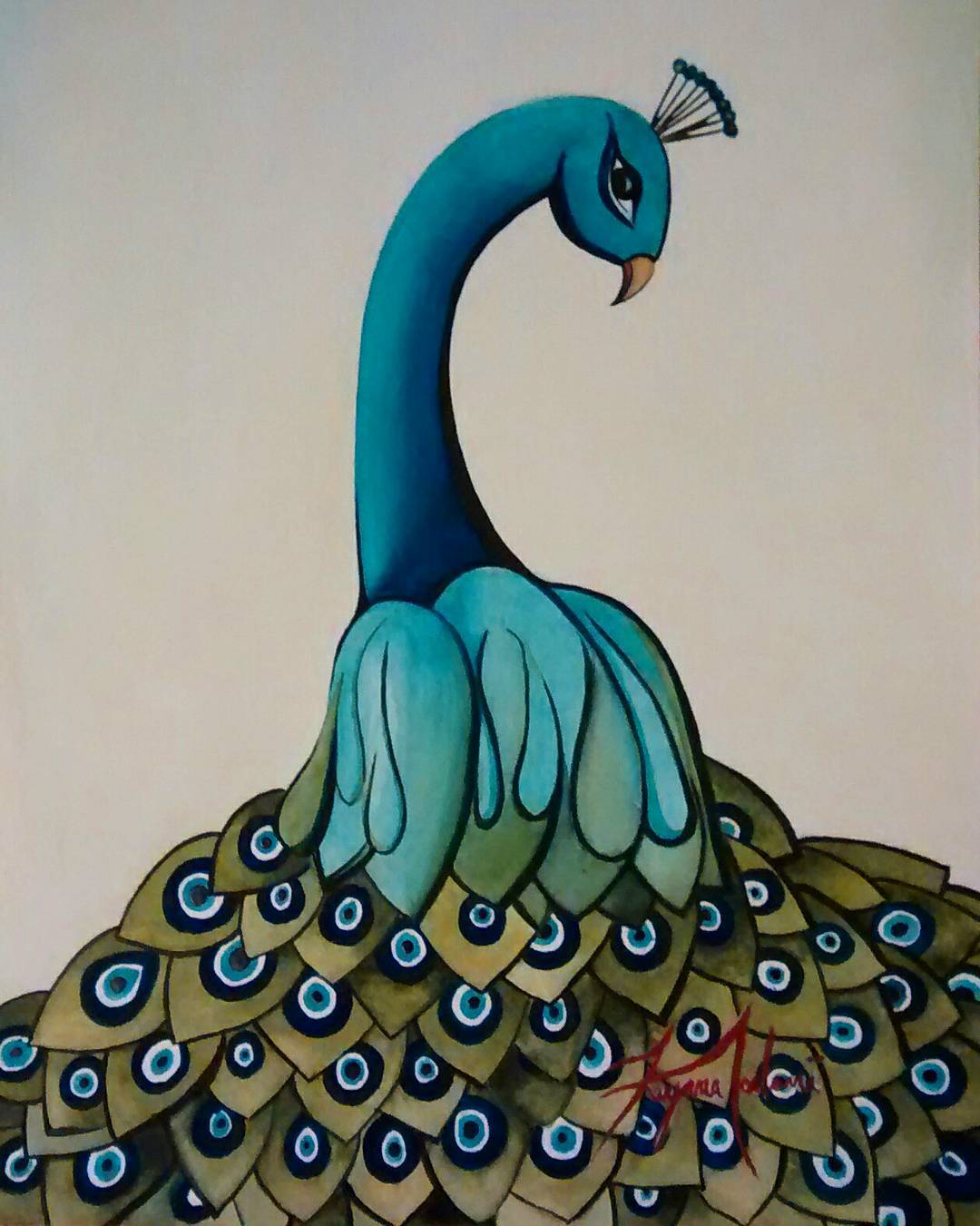 1080x1351 Peacock Evil Eye Protector - Evil Eye Painting