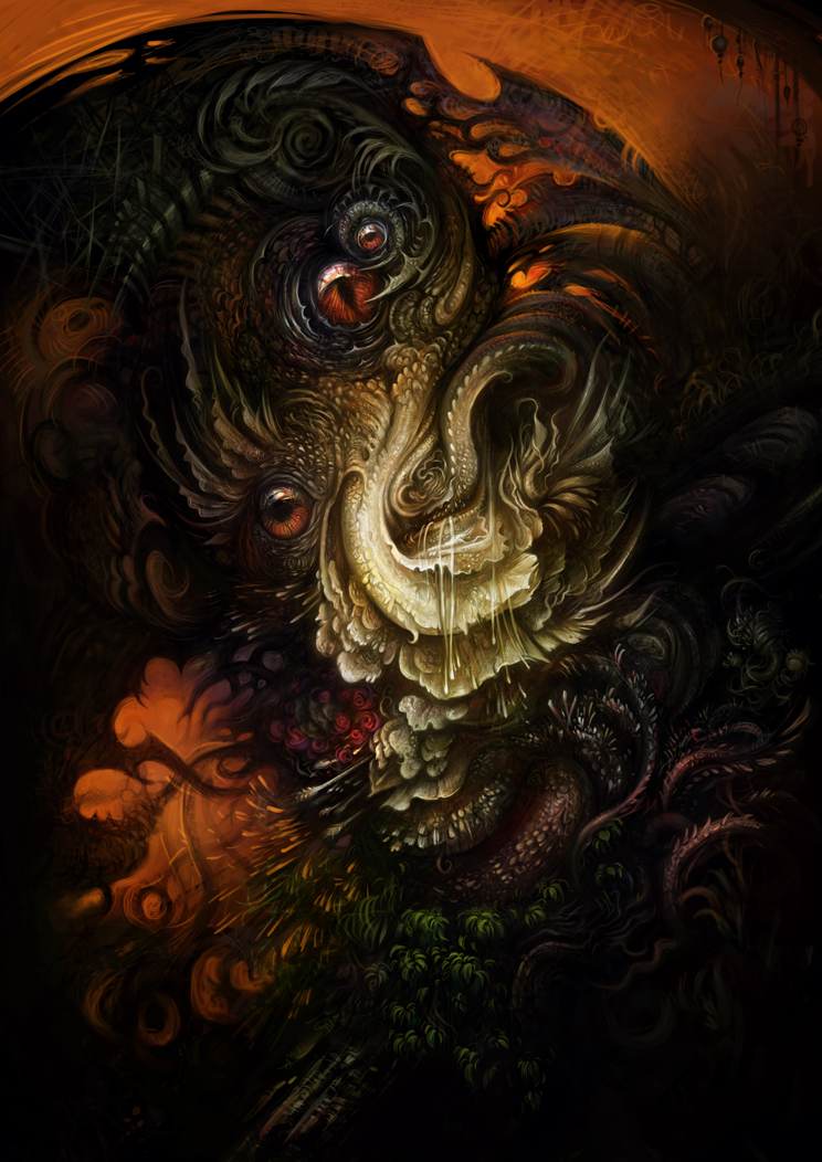 744x1052 Blossom Of Evil By Tinosukae - Evil Painting