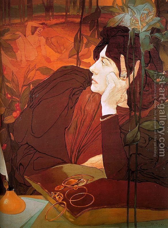 584x790 The Voice Of Evil 1895 Georges De Feure Reproduction 1st Art Gallery - Evil Painting