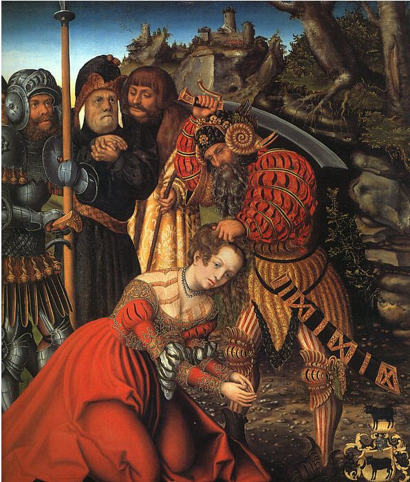 596x701 Epph Cranach's Martryrdom Of St. Barbara - Evil Painting