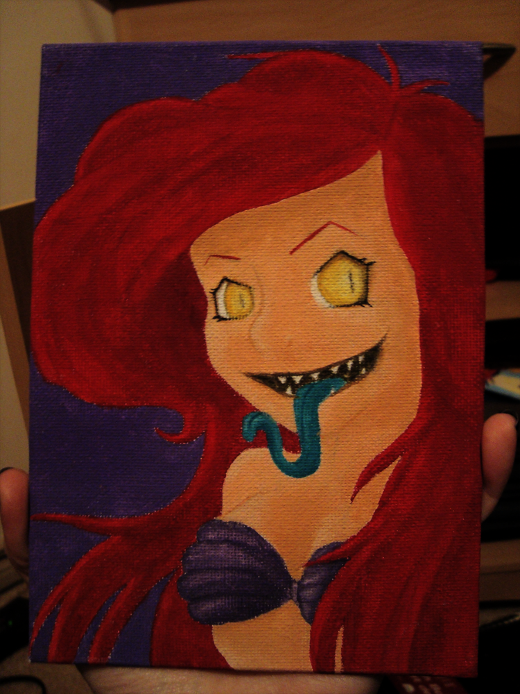 750x1000 Evil Ariel Painting By C0ughdr0p - Evil Painting