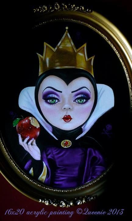 433x720 Original Painting Evil Queen Tribute Framed By Queenie By Posiez - Evil Queen Painting
