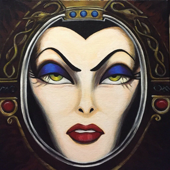 570x568 Snow White's Evil Queen Glow In The Dark Painting - Evil Queen Painting