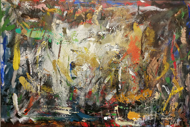 640x429 Peter Taylor Artwork Evolution Original Painting Oil Abstract Art - Evolution Of Painting