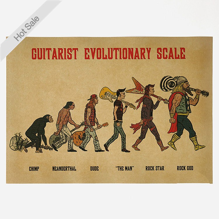 750x750 Free Shipping Rock Evolution Painting Vintage Kraft Poster Retro - Evolution Painting