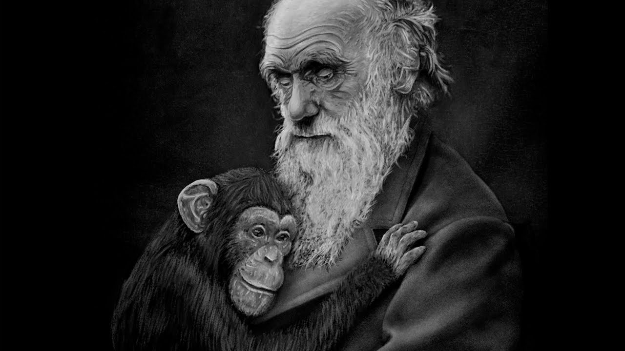 1280x720 Charles Darwin Time Lapse Painting - Evolution Painting