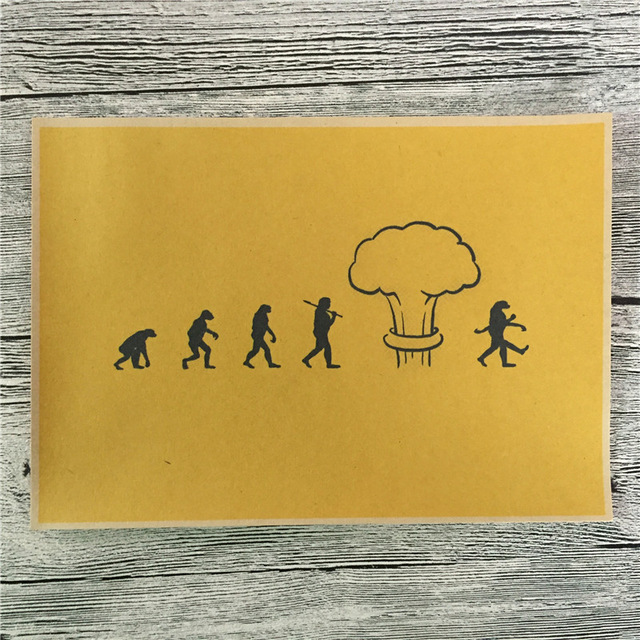 640x640 Rmsl 053 Home Decor Poster Kraft Paper Fig Human Evolution - Evolution Painting