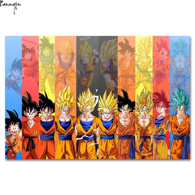 640x640 Sq603 New Goku Evolution Super Saiyan Dragon Ball Hot Art Poster - Evolution Painting