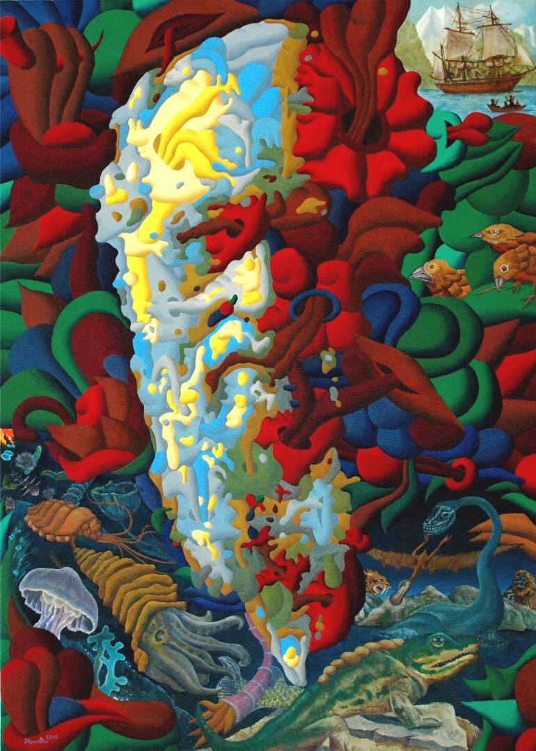 770x1078 Saatchi Art Charles Robert Darwin - Evolution Painting