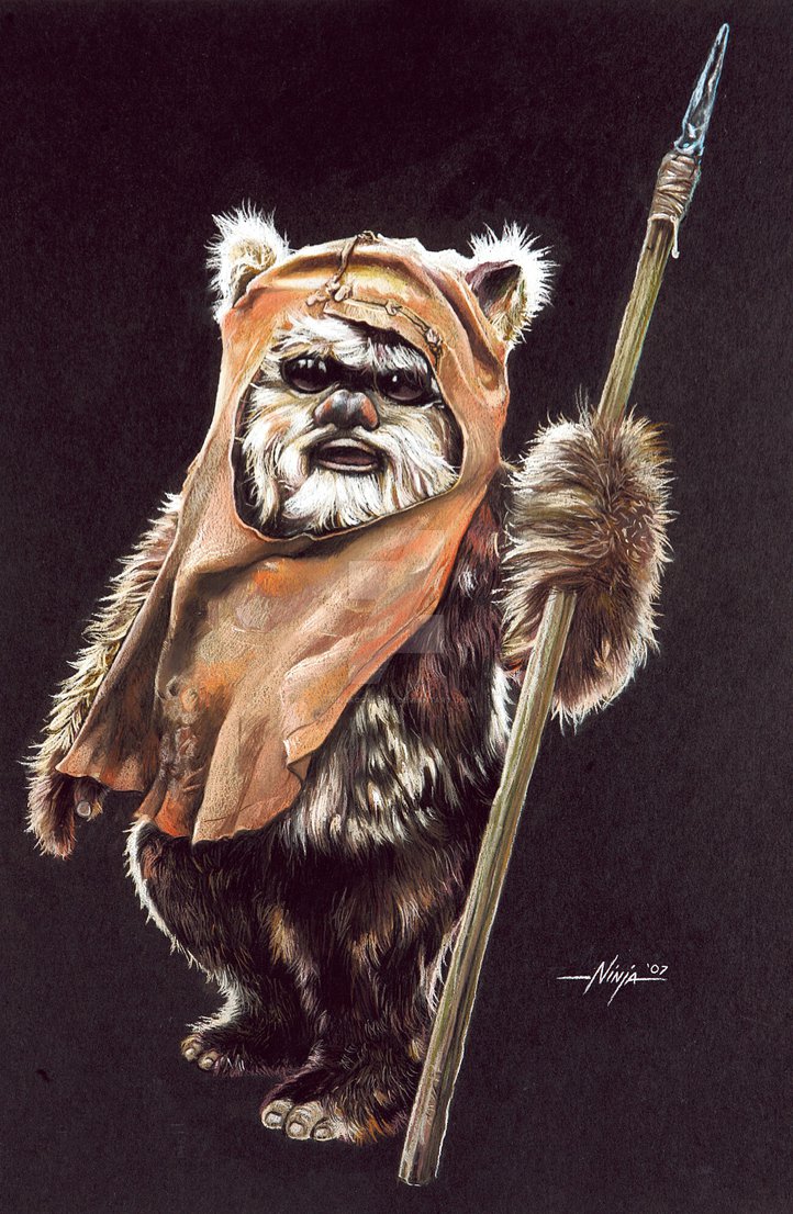 722x1106 Ewok By Ninjacompany - Ewok Painting