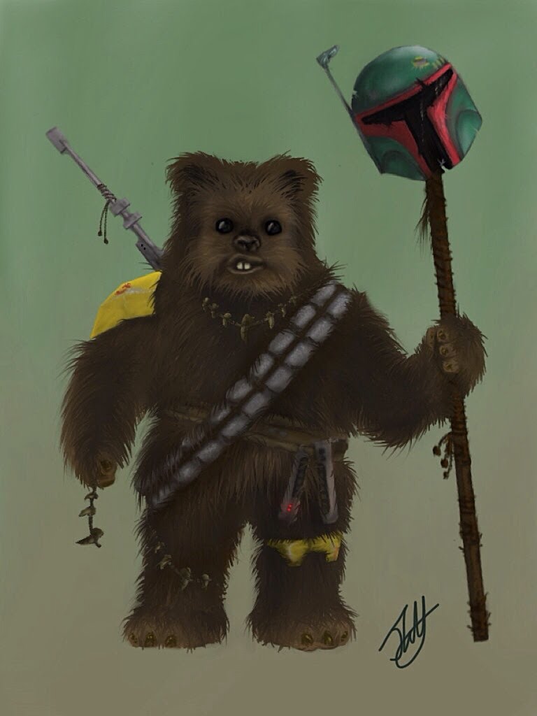 768x1024 Star Wars Ewok - Ewok Painting
