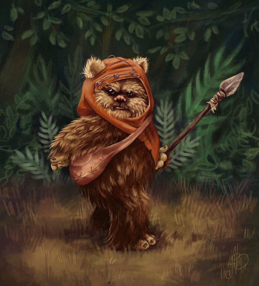 850x940 Starwars, Ewoks By Chehorda - Ewok Painting