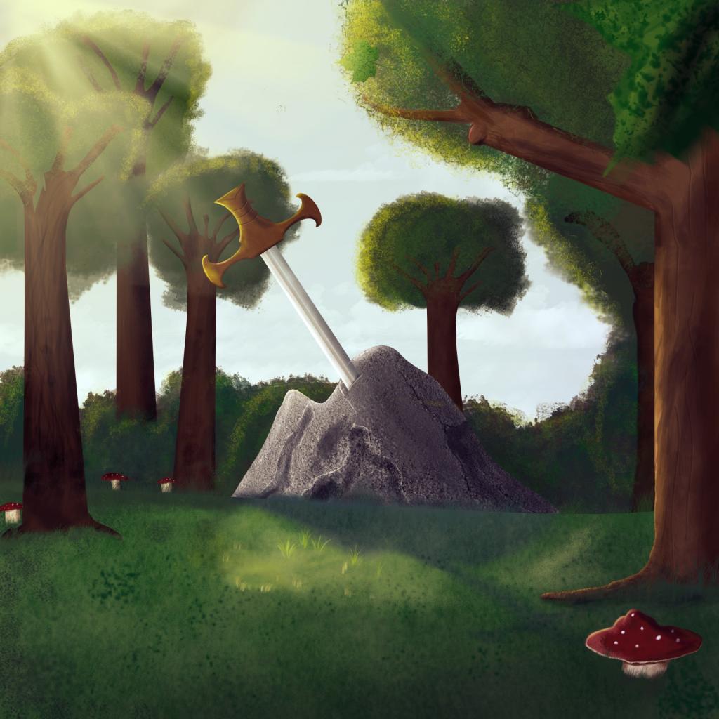 1024x1024 Excalibur By Dujuan Sylvester - Excalibur Painting