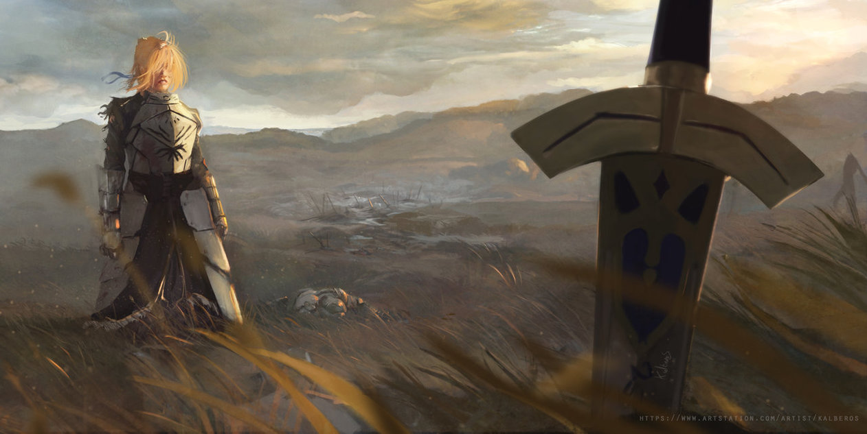 1262x633 Saber Excalibur By Kalberoos - Excalibur Painting