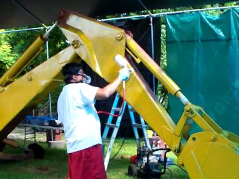 480x360 Painting The John Deere Backhoe - Excavator Painting