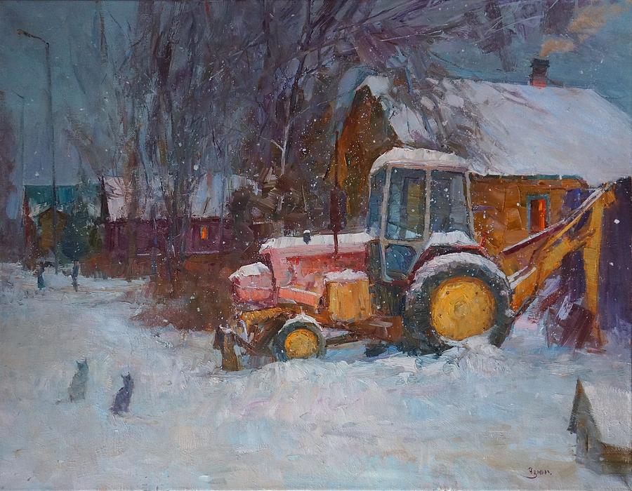 900x700 Excavator Painting By Ilya Izum - Excavator Painting