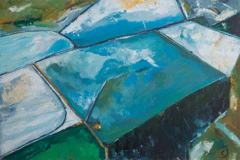 770x513 Saatchi Art Blue Earth Exclusive Painting By Eigirdas Scinskas - Exclusive Painting