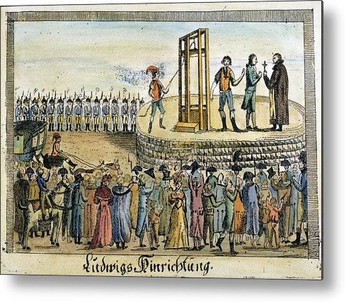 493x432 Louis Xvi Execution Metal Print By Granger - Execution Of Louis Xvi Painting