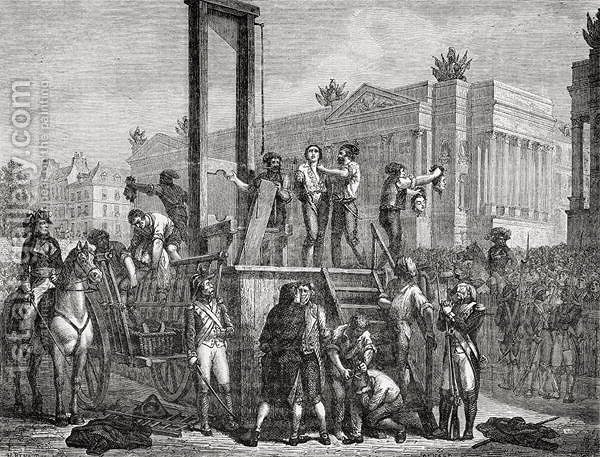600x457 The Execution Of Robespierre And His Followers In 1794, Engraved - Execution Of Robespierre Painting