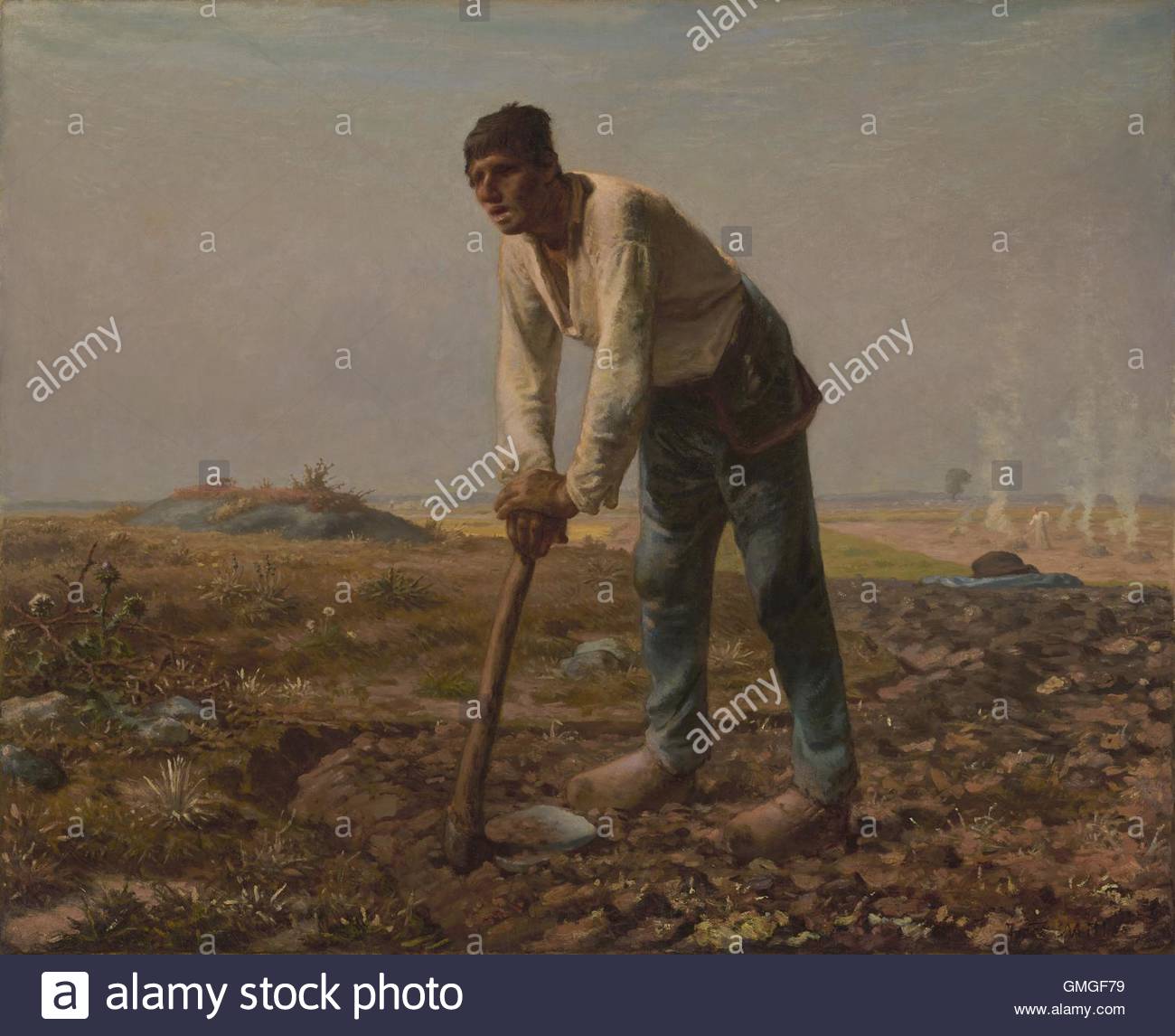 1300x1146 Man With A Hoe, By Jean Millet, 1860 62, French Painting - Exhausted Painting