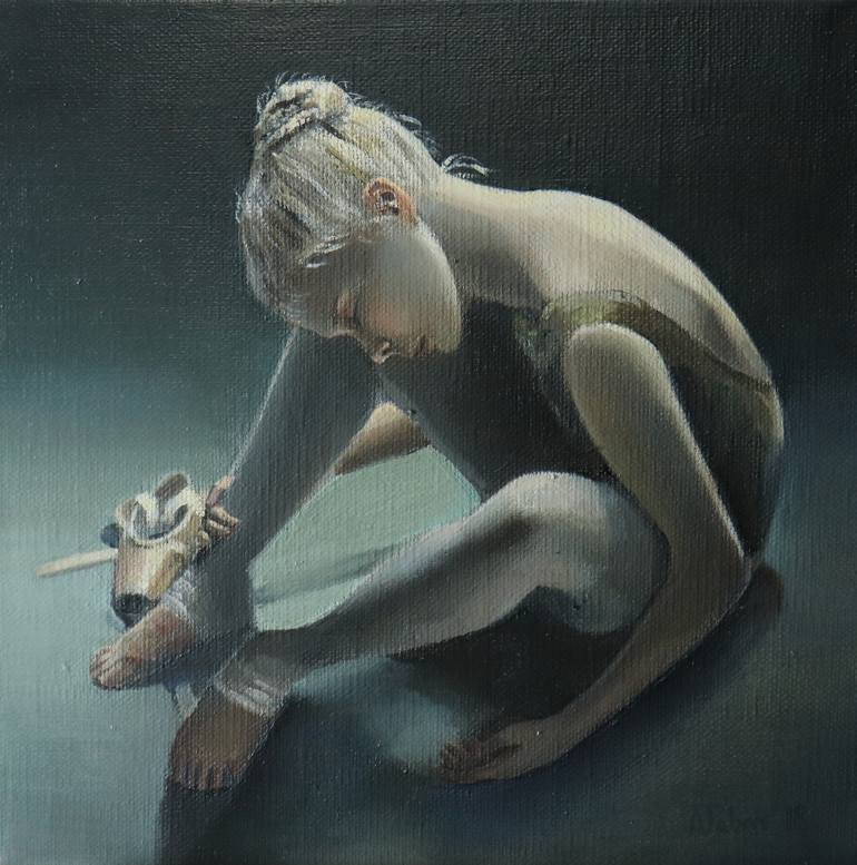 770x777 Saatchi Art Days End, Exhausted Ballerina, Young Dancer Painting - Exhausted Painting