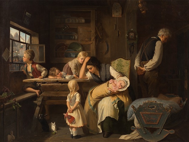 626x470 The Exhausted Mother By August Heyn On Artnet - Exhausted Painting